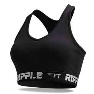 Top Deportivo Mujer Con Copa Negro Blanco Ripple