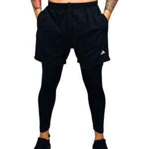Pantaloneta con Licra Larga Negro Blanco Original