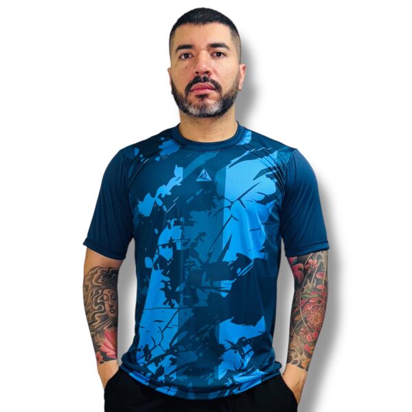 Camiseta Deportiva Sublimada  Azul Turquesa Original Ripple - Imagen 2