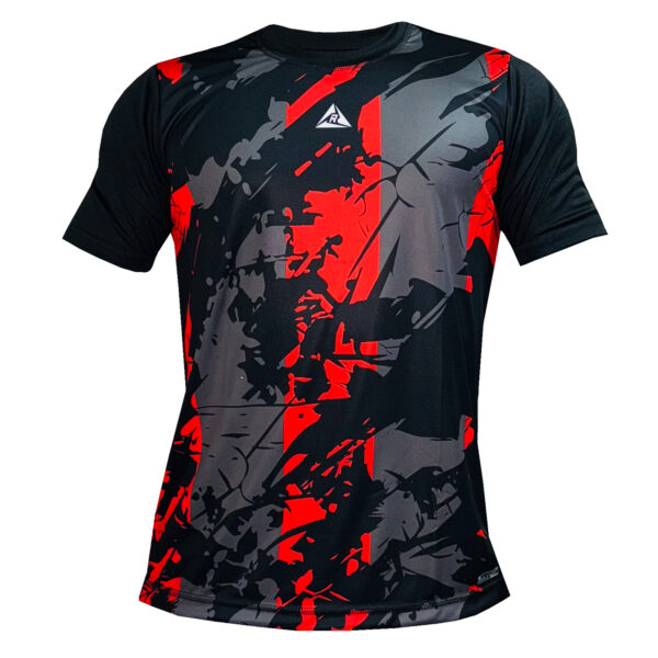 Camiseta Deportiva Sublimada  Negro Rojo Original Ripple