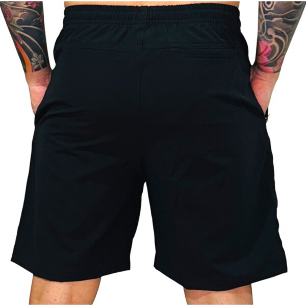 Pantaloneta Gym Spandex Negro Blanco 3 Bolsillos Original RIPPLE - Imagen 3