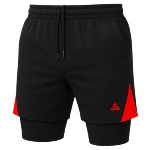 Pantaloneta con Licra Clásica Negro Rojo Original Ripple