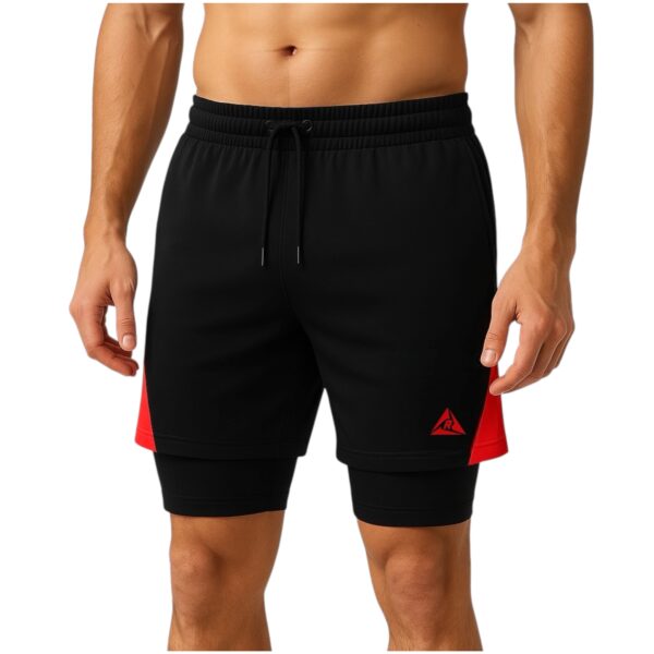 Pantaloneta con Licra Clásica Negro Rojo Original Ripple - Imagen 2