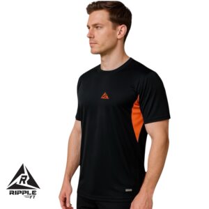 Camiseta Deportiva CORTEX  Negro Naranja Original Ripple