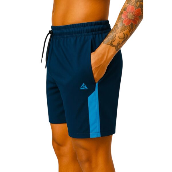 Pantaloneta 3 Cierres Spandex Azul Turquesa Original RIPPLE - Imagen 3