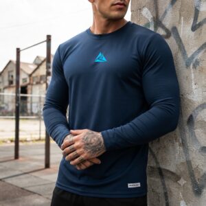 Camiseta Manga Larga Azul Oscuro Original Ripple