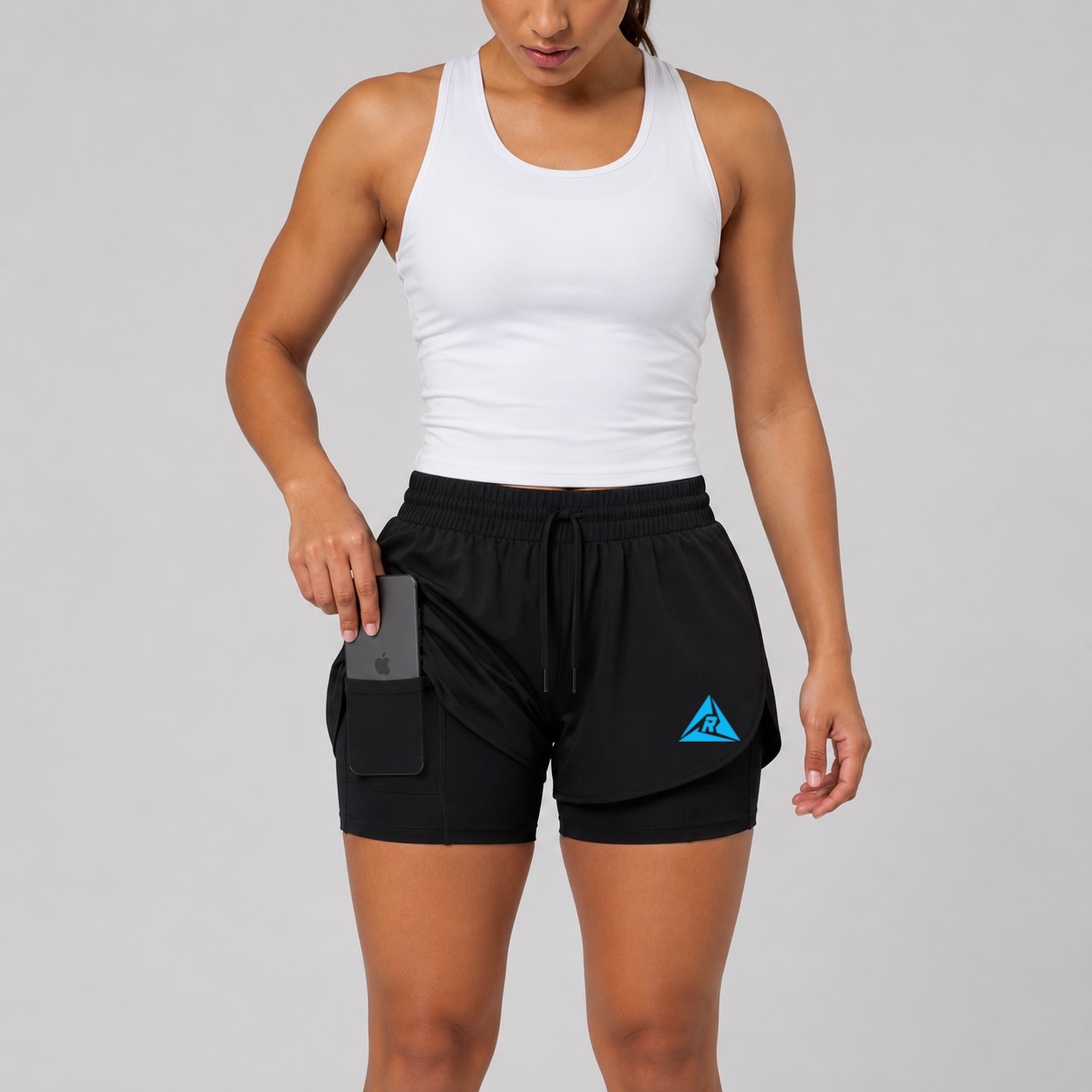 Pantaloneta con Licra Mujer Negro Turquesa Original Ripple - Imagen 2