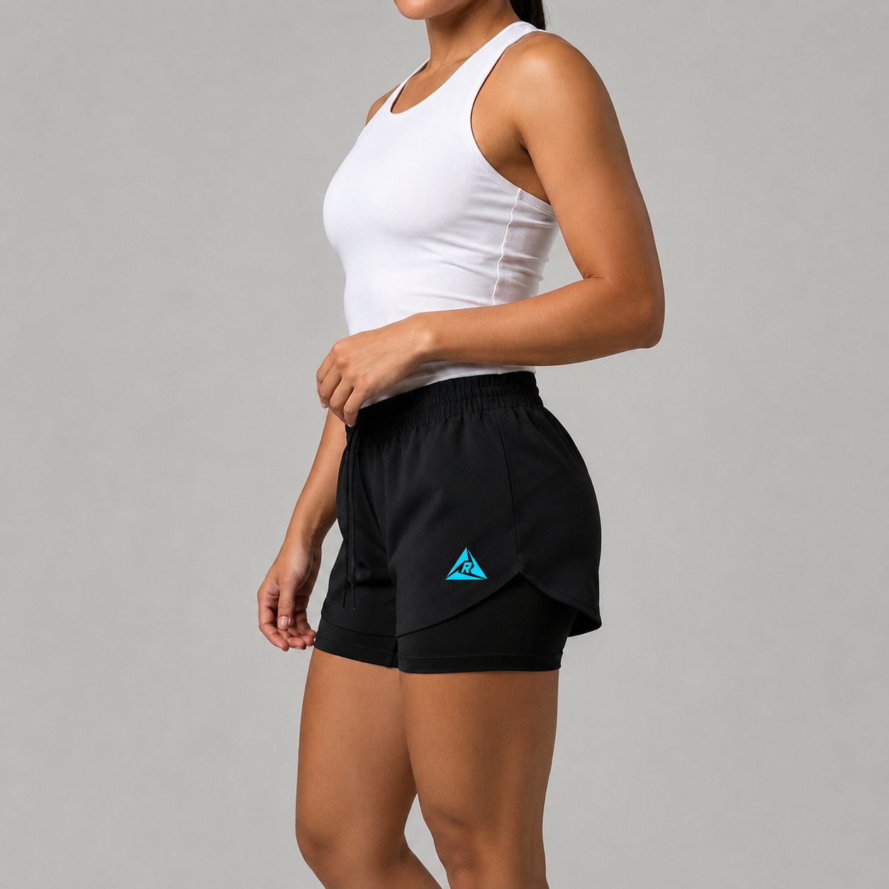 Pantaloneta con Licra Mujer Negro Turquesa Original Ripple - Imagen 6