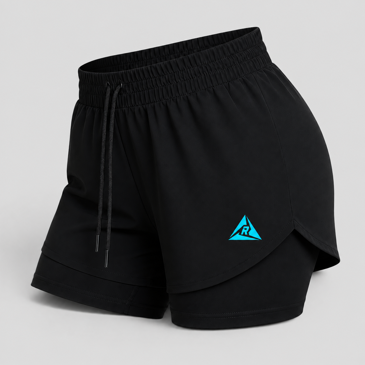 Pantaloneta con Licra Mujer Negro Turquesa Original Ripple
