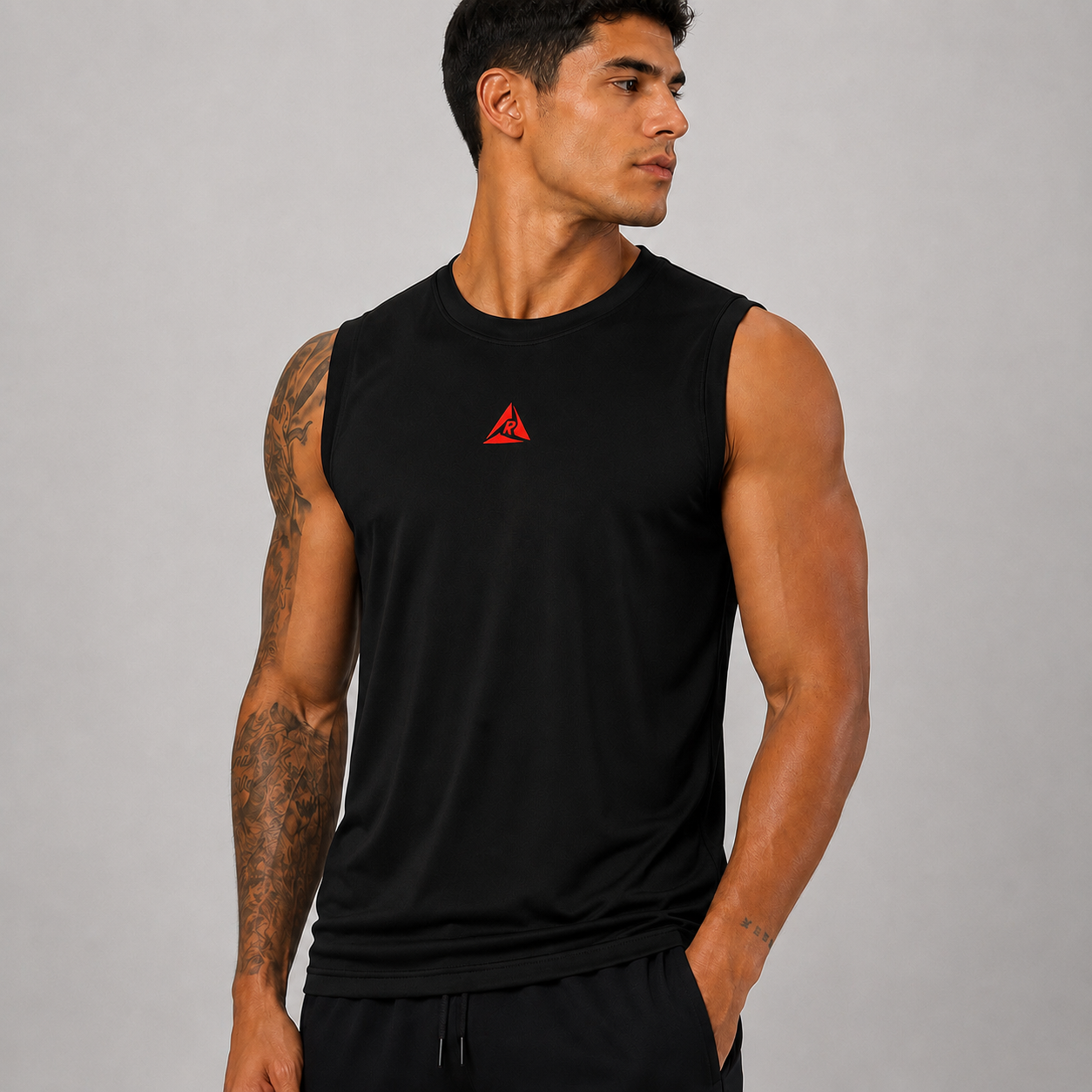Camiseta Manga Sisa Negro Rojo Original Ripple - Imagen 3