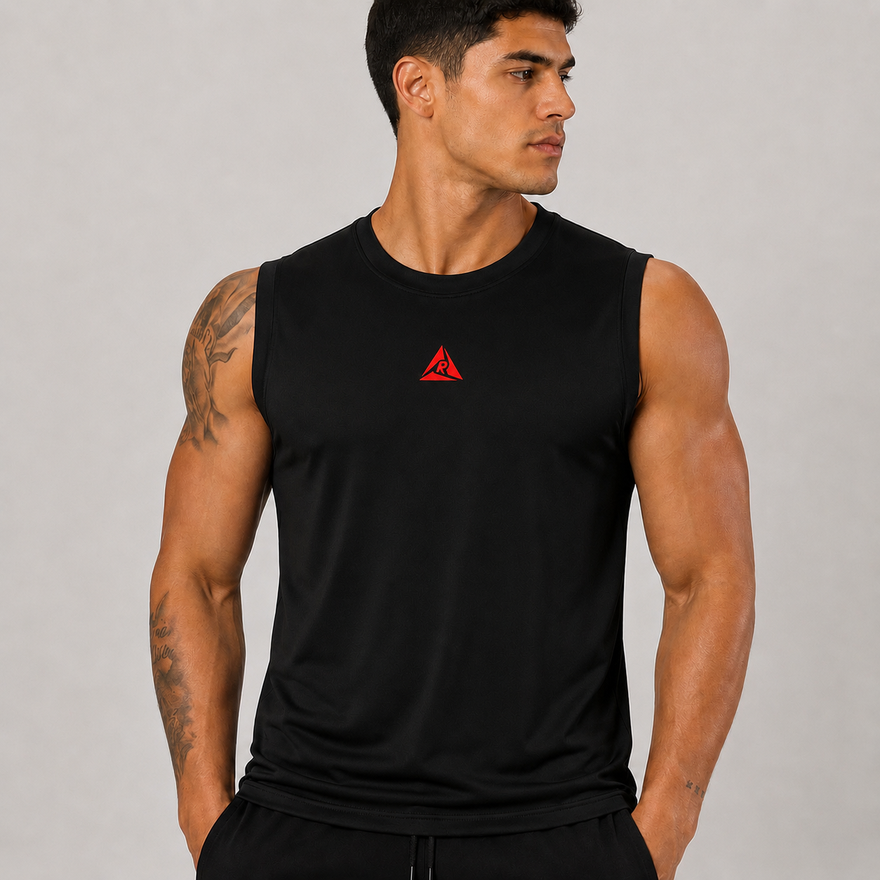 Camiseta Manga Sisa Negro Rojo Original Ripple - Imagen 2