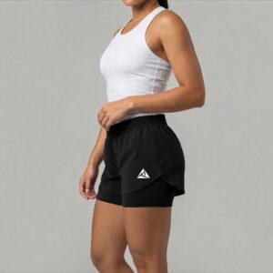 Pantaloneta con Licra Mujer Negro Blanco Original Ripple