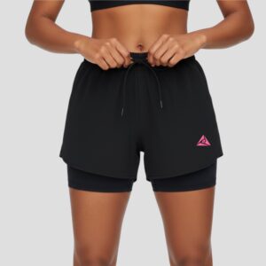 Pantaloneta con Licra Mujer Negro Fucsia Original Ripple