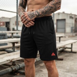 Pantaloneta Cierres Spandex Negro Rojo Original RIPPLE
