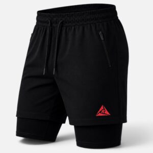 Pantaloneta Licra Corta Clásica Negro Rojo Original Ripple