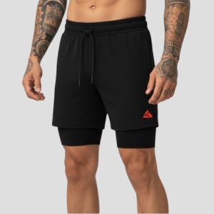 Pantaloneta Licra Corta Clásica Negro Rojo Original Ripple