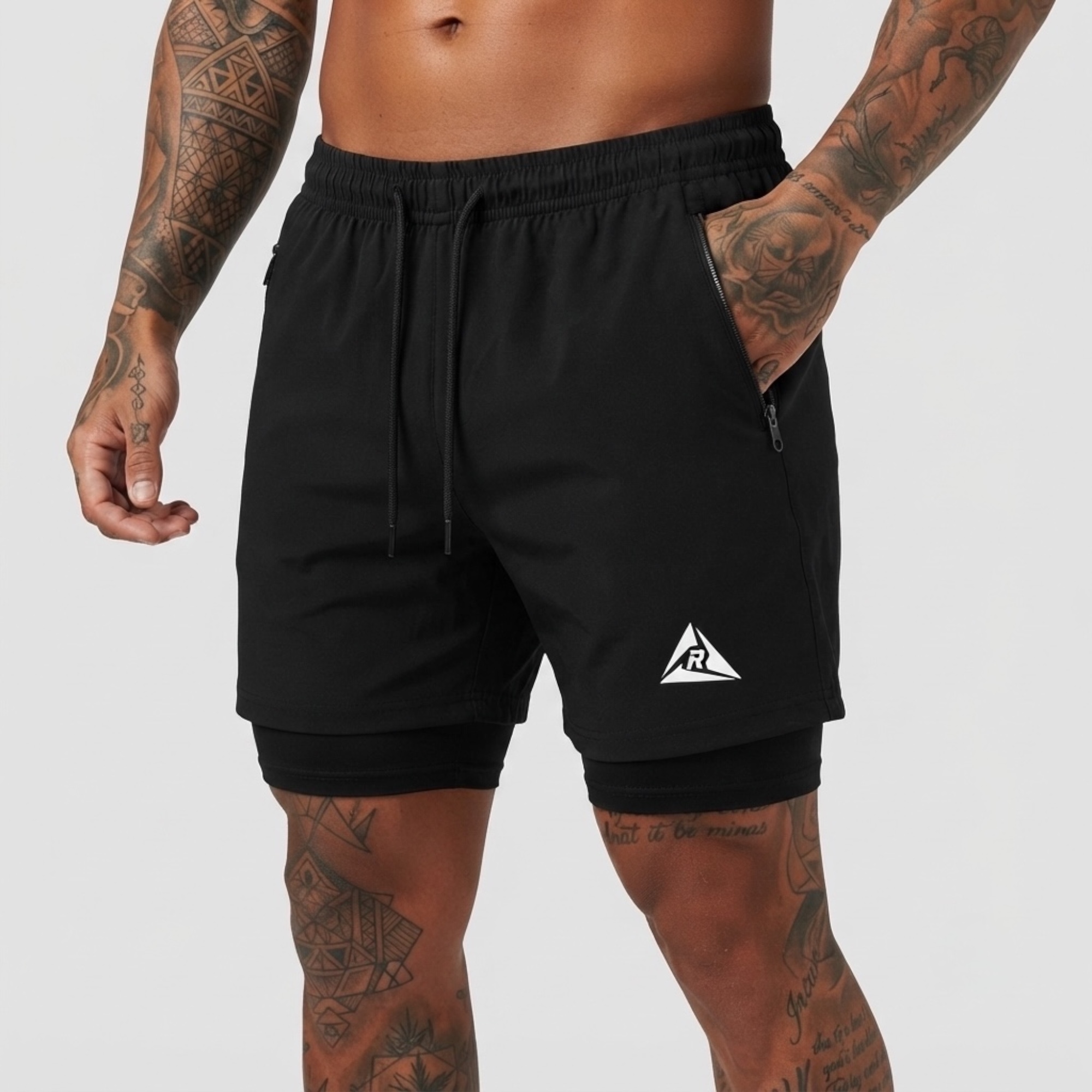 Pantaloneta Licra Corta Clásica Negro Blanco Original Ripple - Imagen 7
