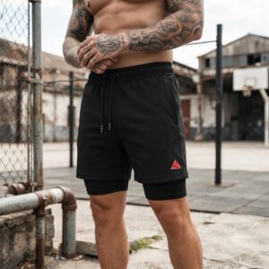 Pantaloneta Licra Corta Clásica Negro Rojo Original Ripple