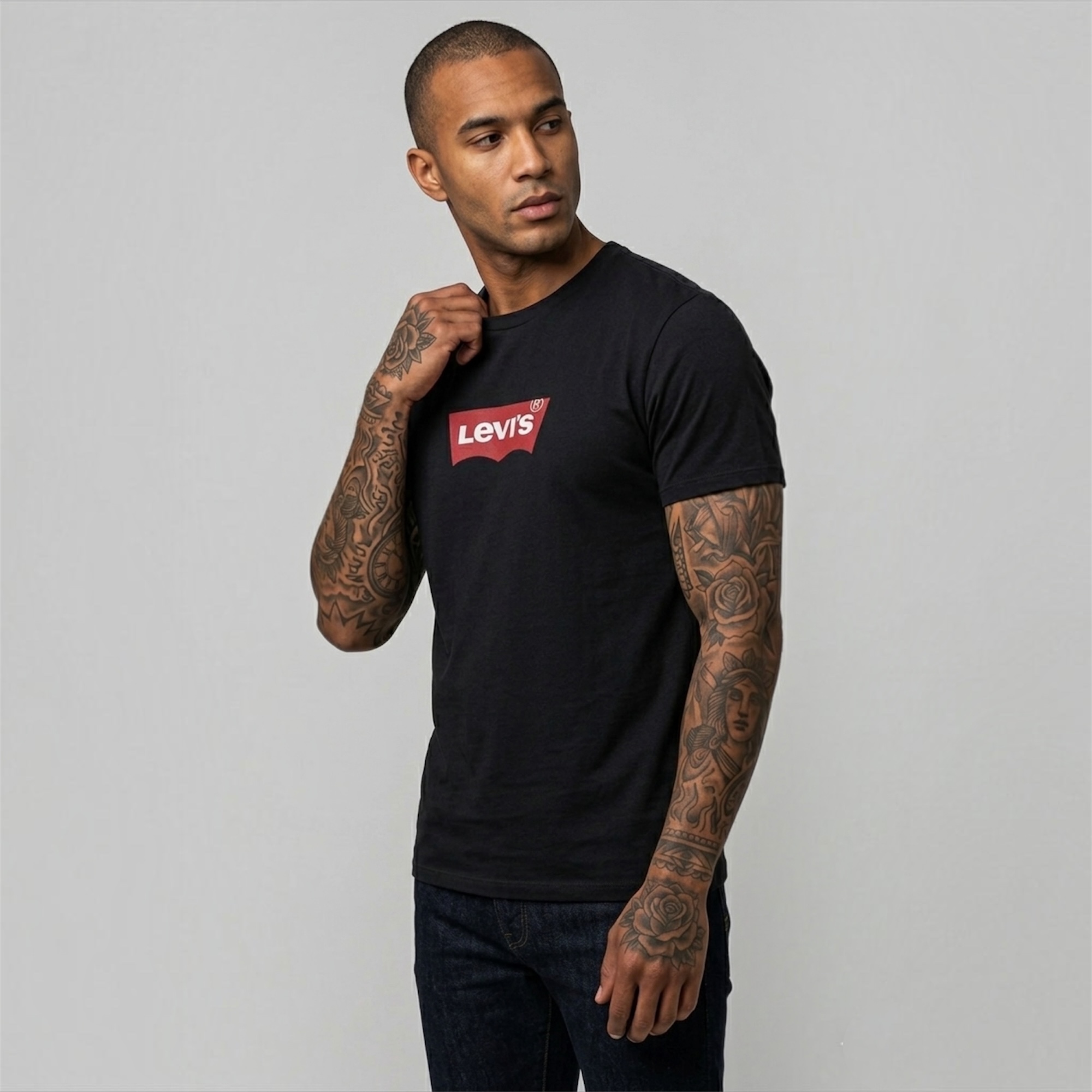 Camiseta Tela Fría Hombre Spandex Negro Rojo - Imagen 2