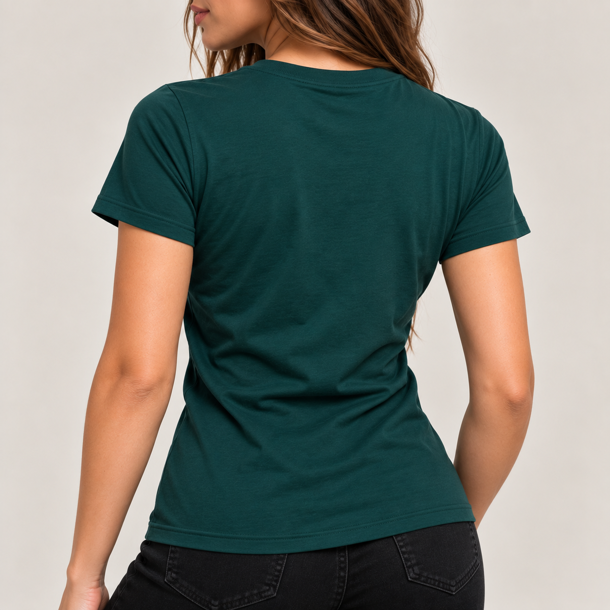 Camiseta Tela Fría Mujer Spandex Verde Esmeralda - Imagen 3