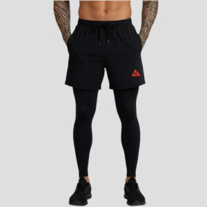 Pantaloneta Licra Larga Negro Rojo Original RIPPLE