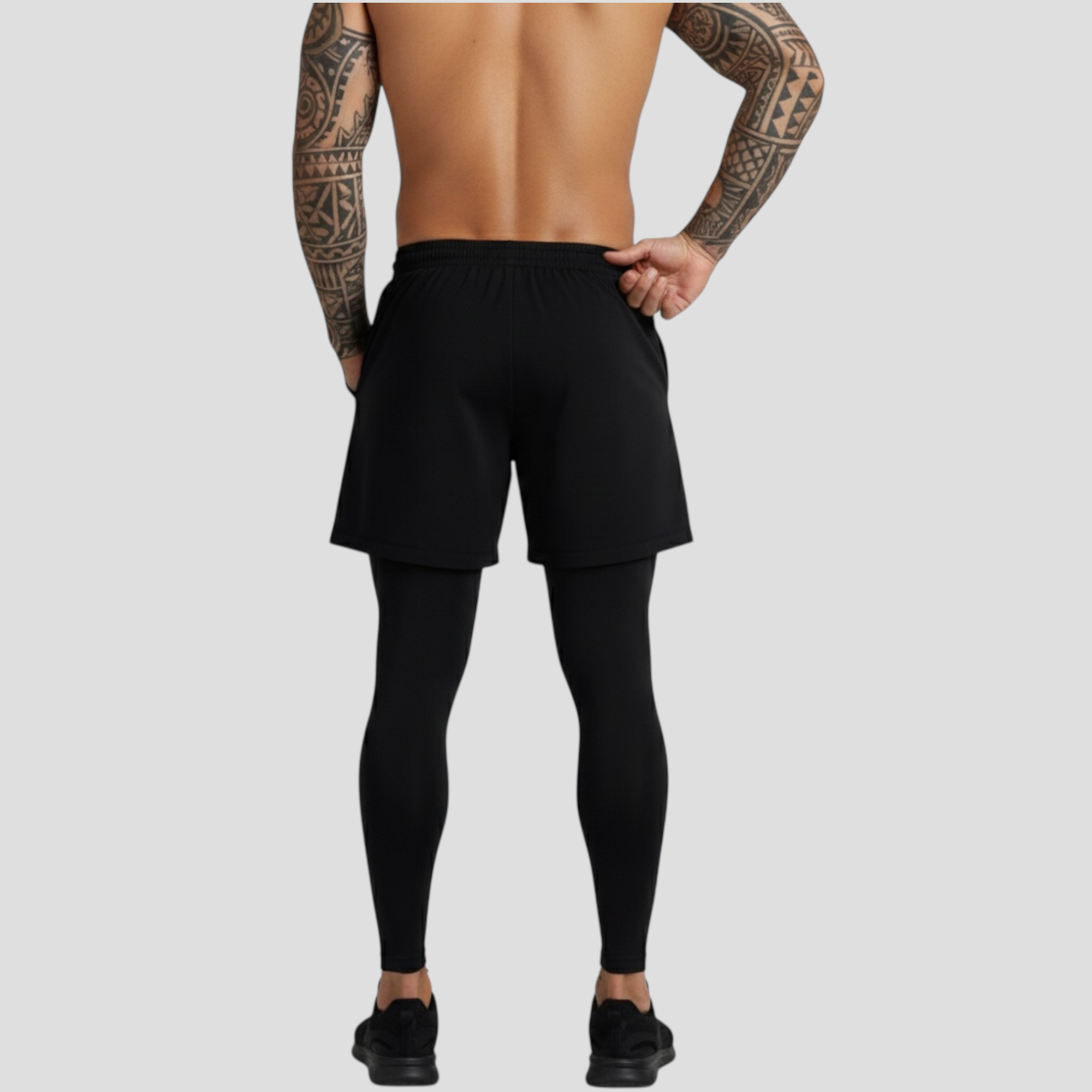 Pantaloneta Licra Larga Negro Rojo Original RIPPLE - Imagen 4