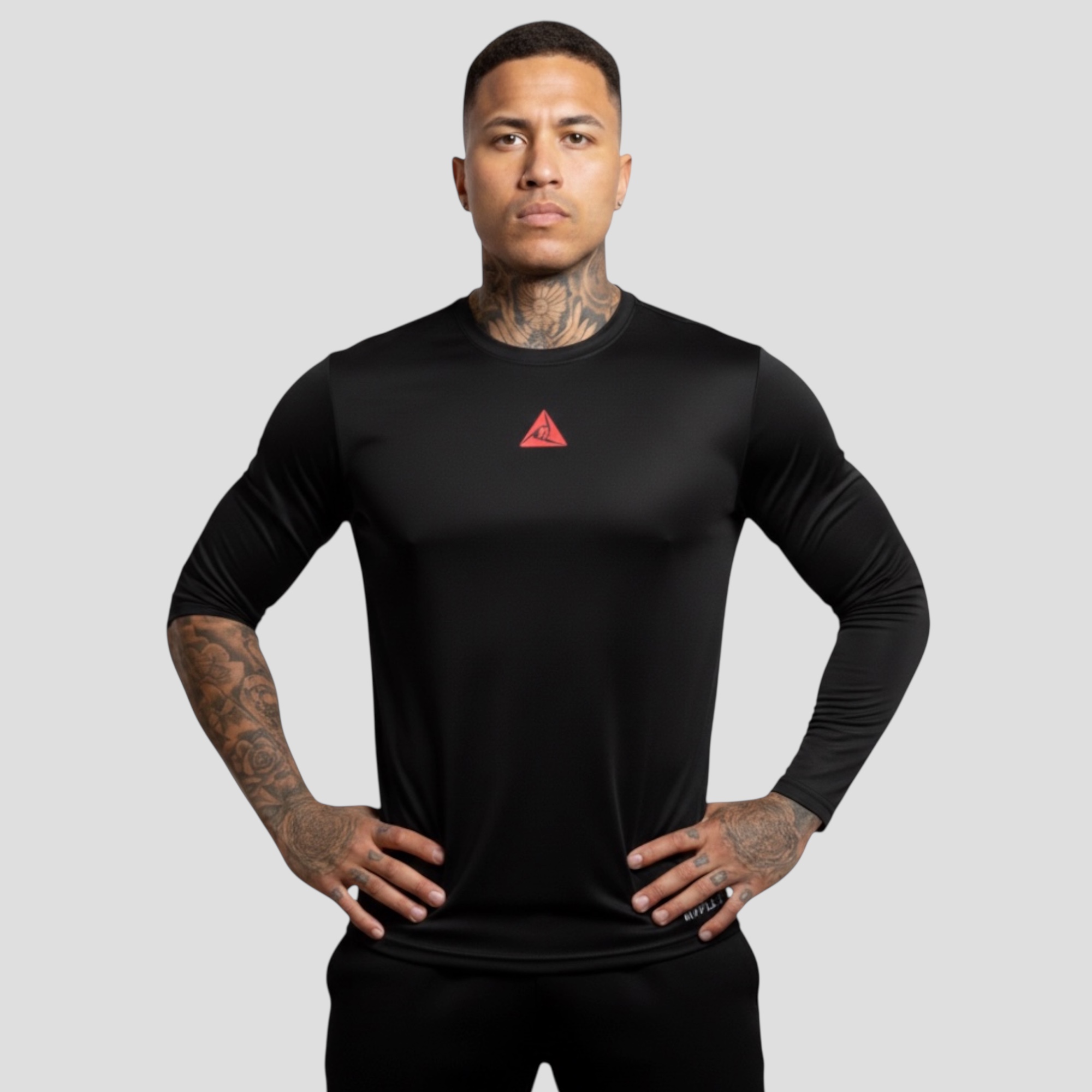 Camiseta Manga Larga Negro Rojo Original Ripple - Imagen 4