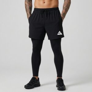 Pantaloneta Licra Larga Negro Blanco Original RIPPLE