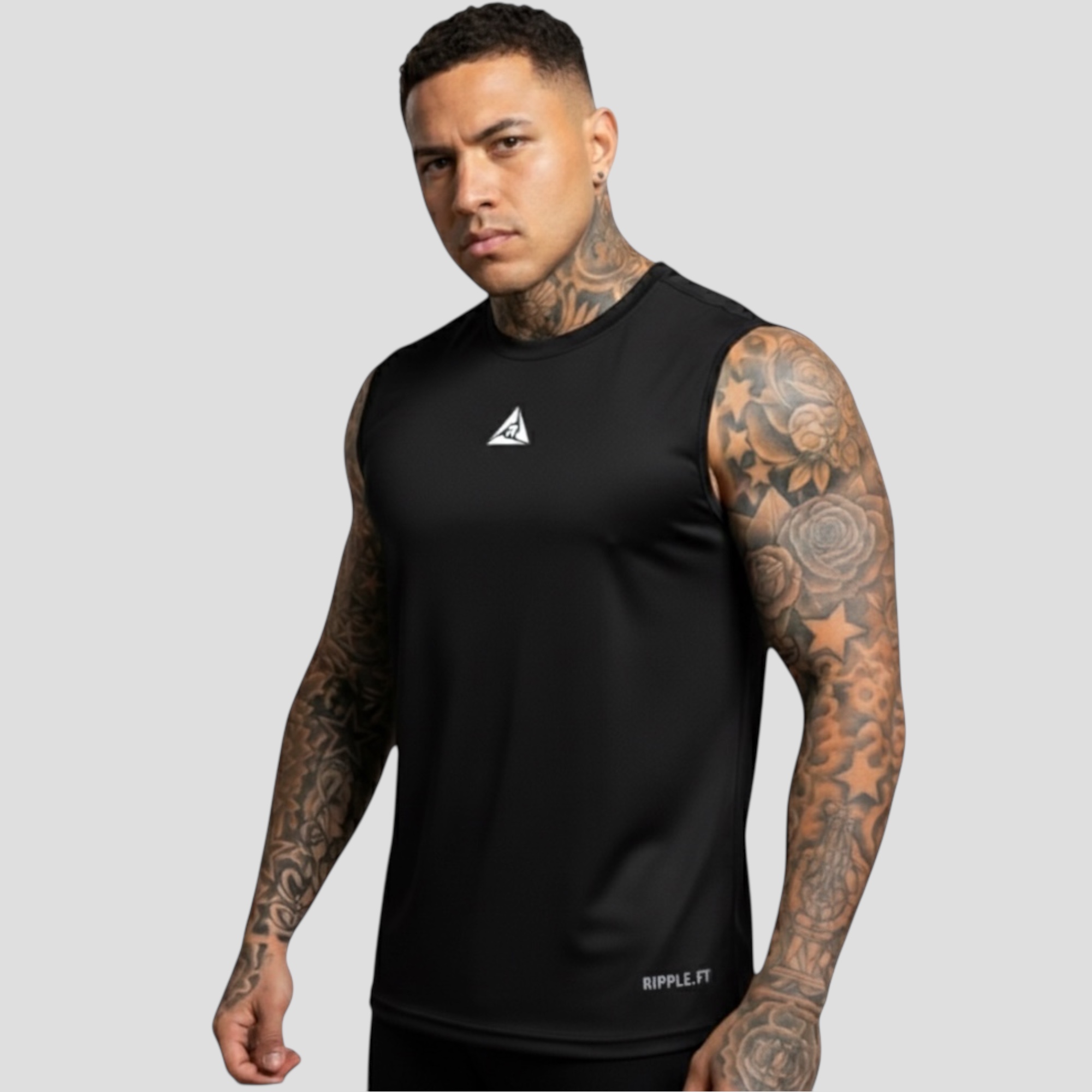 Camiseta Manga Sisa Negro Blanco Original Ripple - Imagen 4