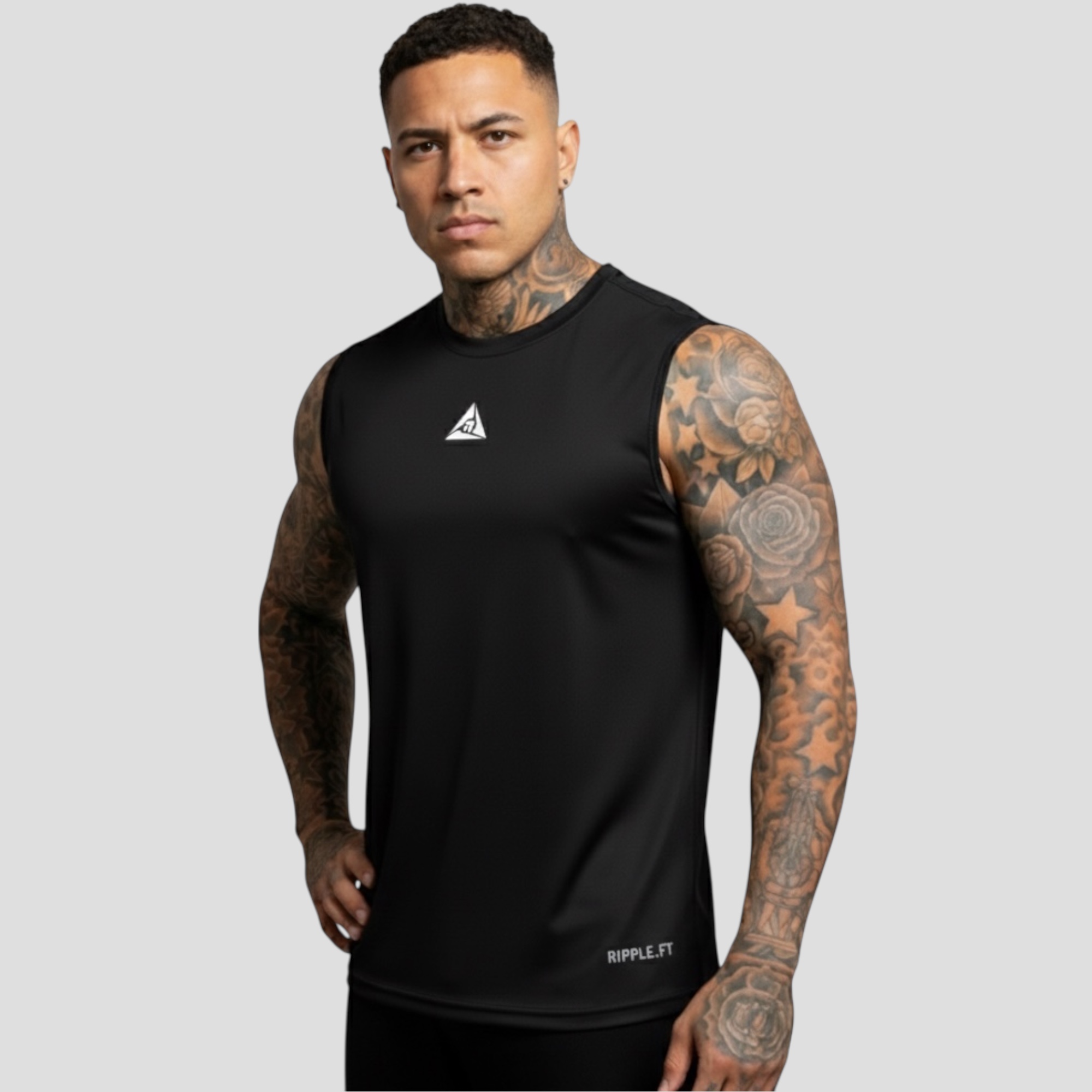 Camiseta Manga Sisa Negro Blanco Original Ripple - Imagen 2