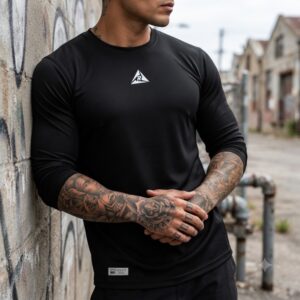 Camiseta Manga Larga Negro Blanco Original Ripple