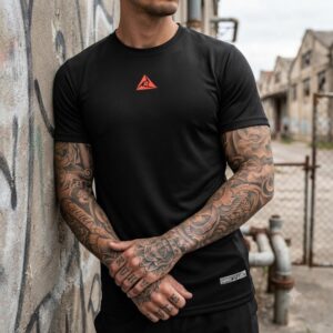 Camiseta Deportiva Negro Rojo Original Ripple