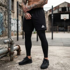 Pantaloneta Licra Larga Negro Blanco Original RIPPLE