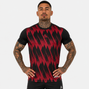Camiseta Deportiva Sublimada Negro Rojo Original Ripple