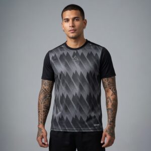 Camiseta Deportiva Sublimada Negro Gris Original Ripple