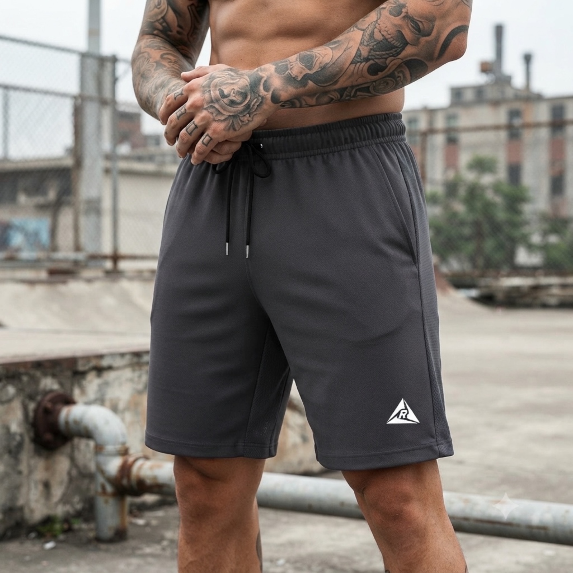 Pantaloneta Cierres Spandex Gris Original RIPPLE