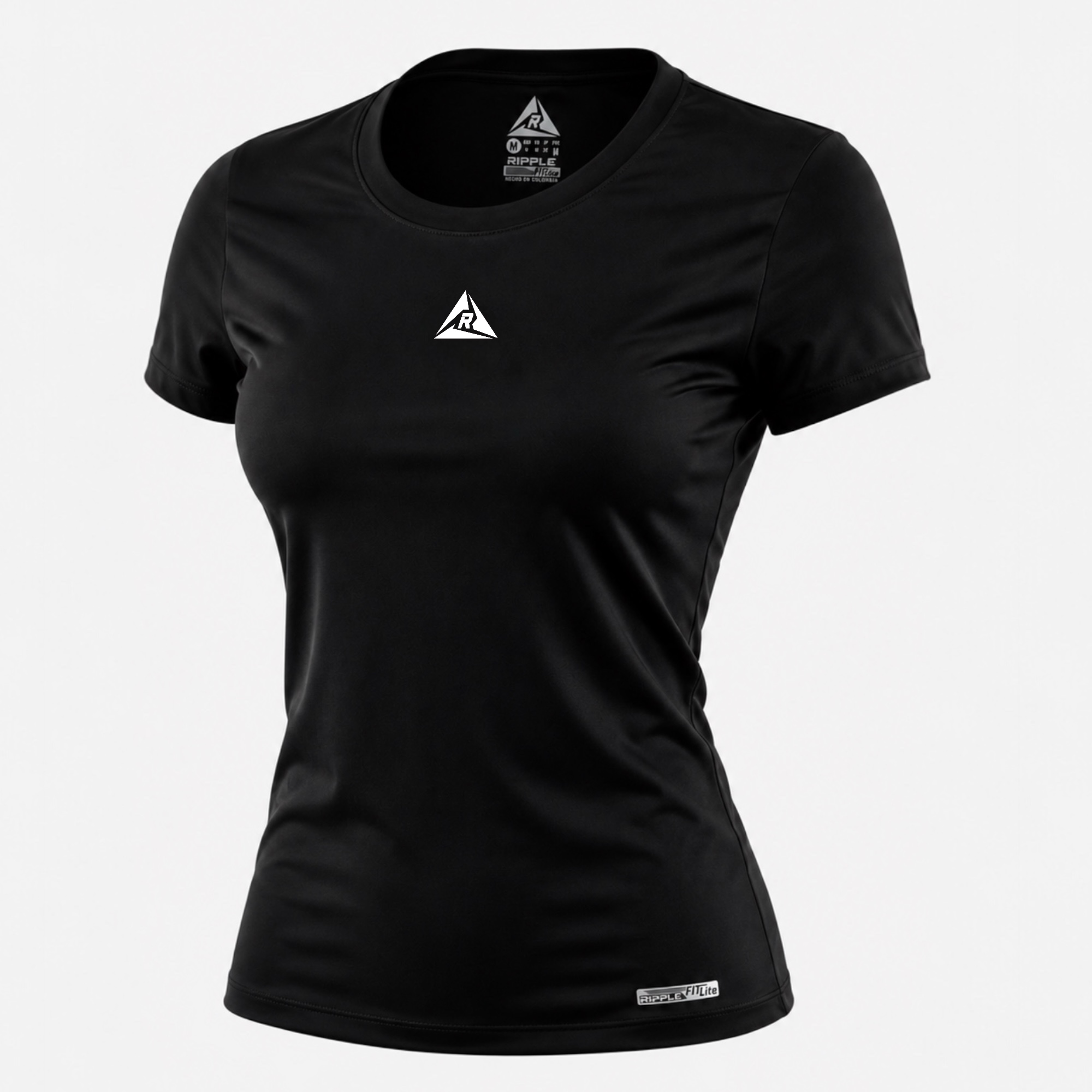Camiseta Deportiva Mujer Negro Blanco Original Ripple - Imagen 2