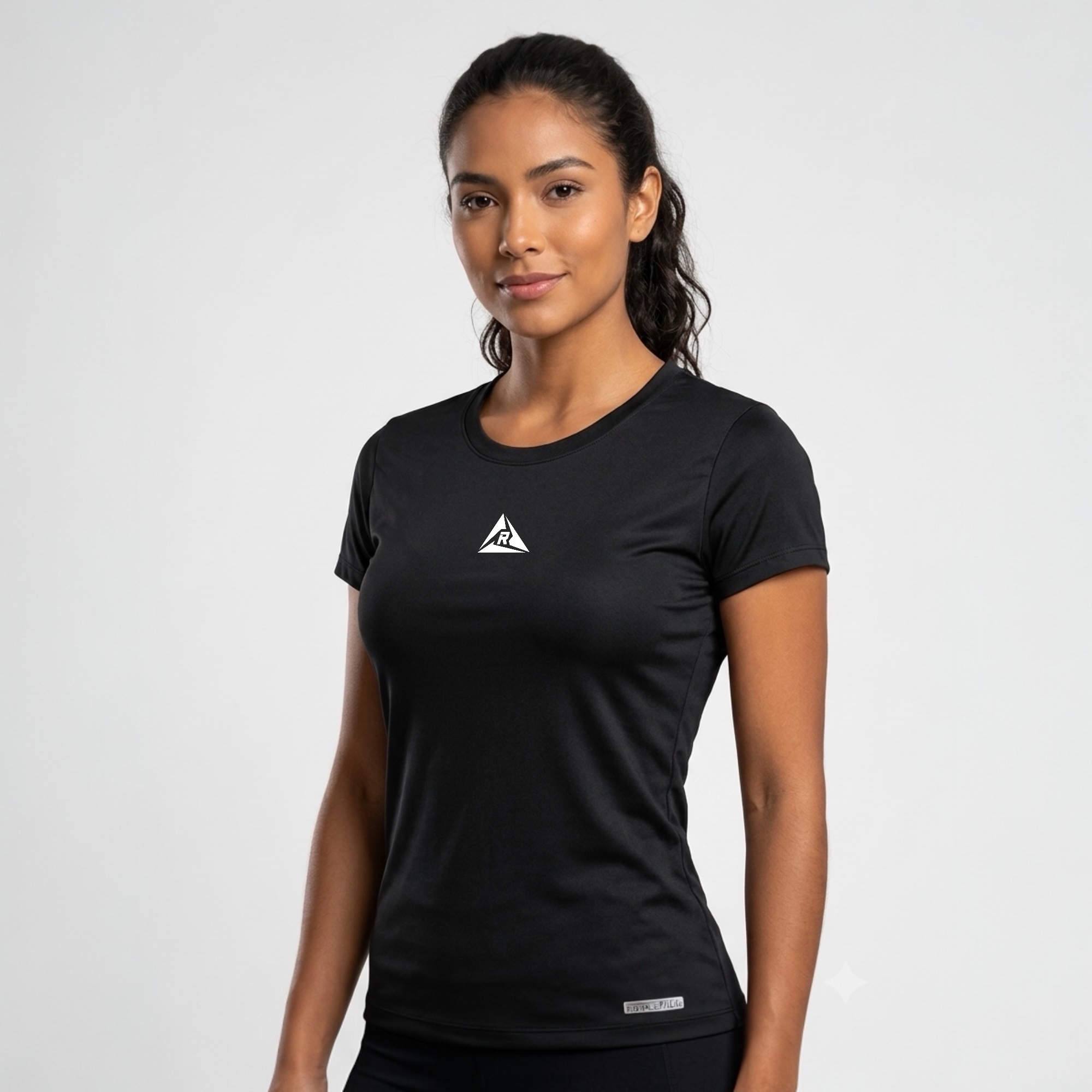 Camiseta Deportiva Mujer Negro Blanco Original Ripple - Imagen 5