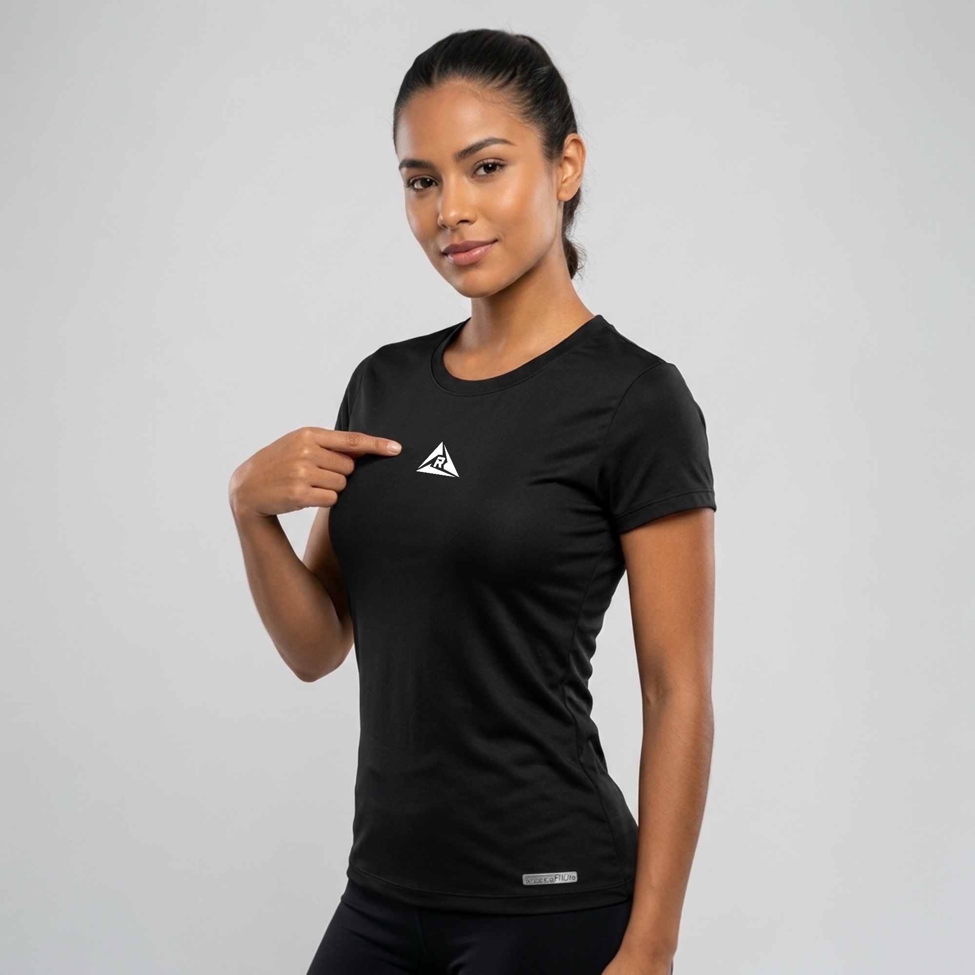 Camiseta Deportiva Mujer Negro Blanco Original Ripple - Imagen 4