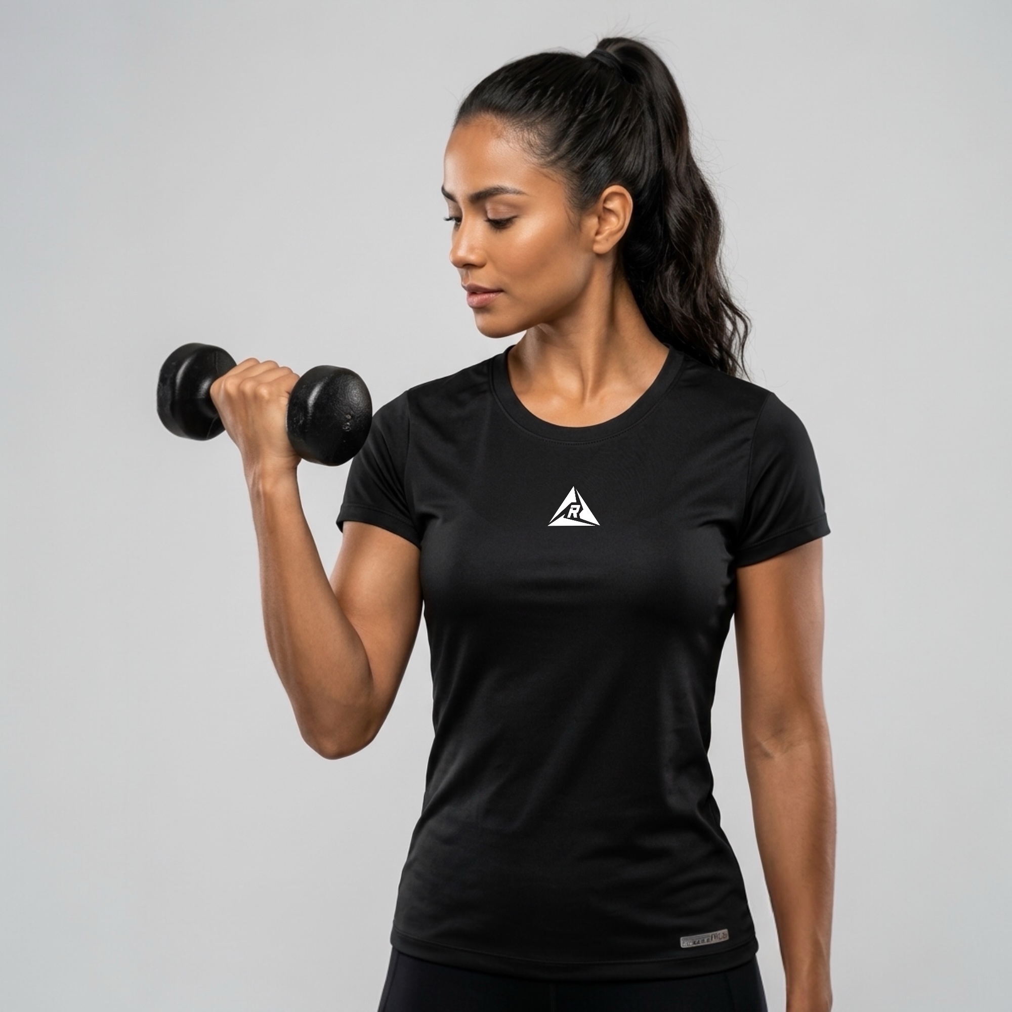 Camiseta Deportiva Mujer Negro Blanco Original Ripple